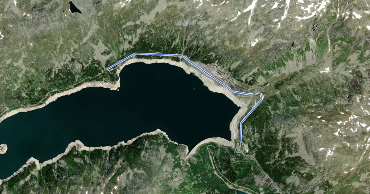 Маршрут Wanderweg 537 на спутниковом снимке