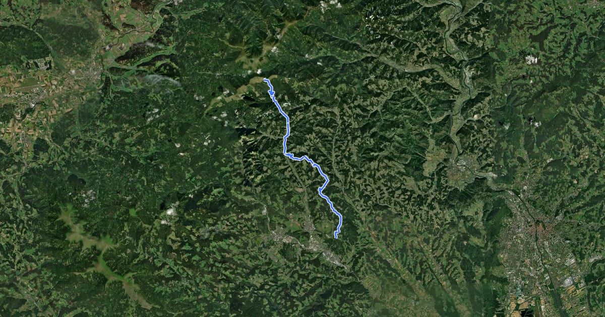 Маршрут Wanderweg 539 на спутниковом снимке