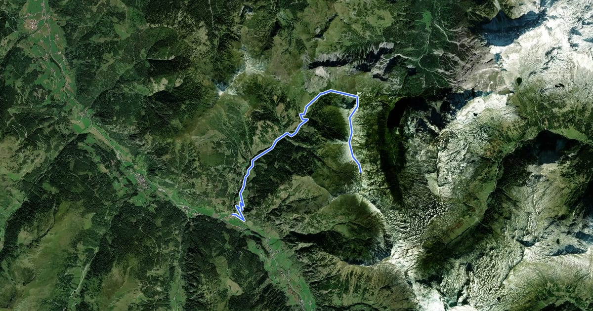 Маршрут Wanderweg 54 на спутниковом снимке