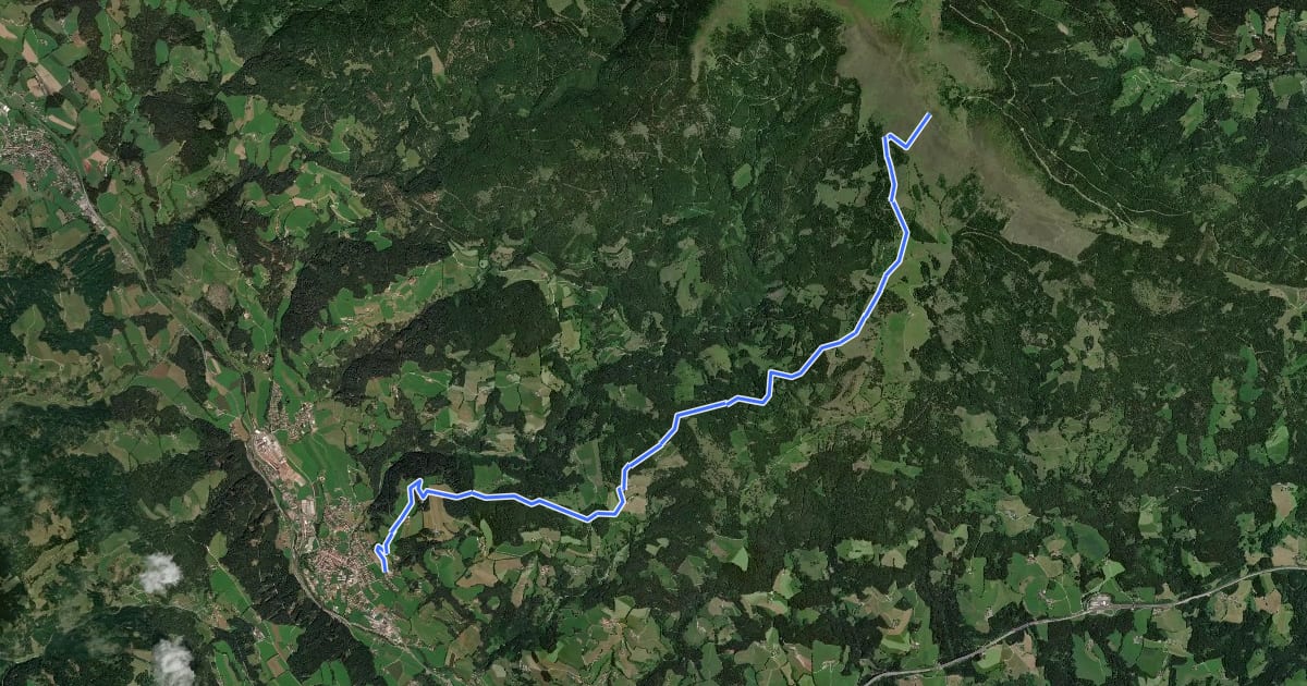 Маршрут Wanderweg 540 на спутниковом снимке