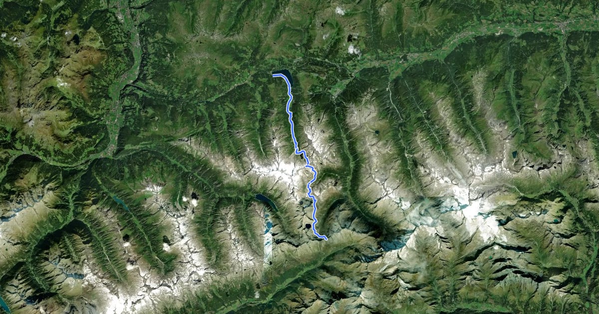 Маршрут Wanderweg 540 на спутниковом снимке
