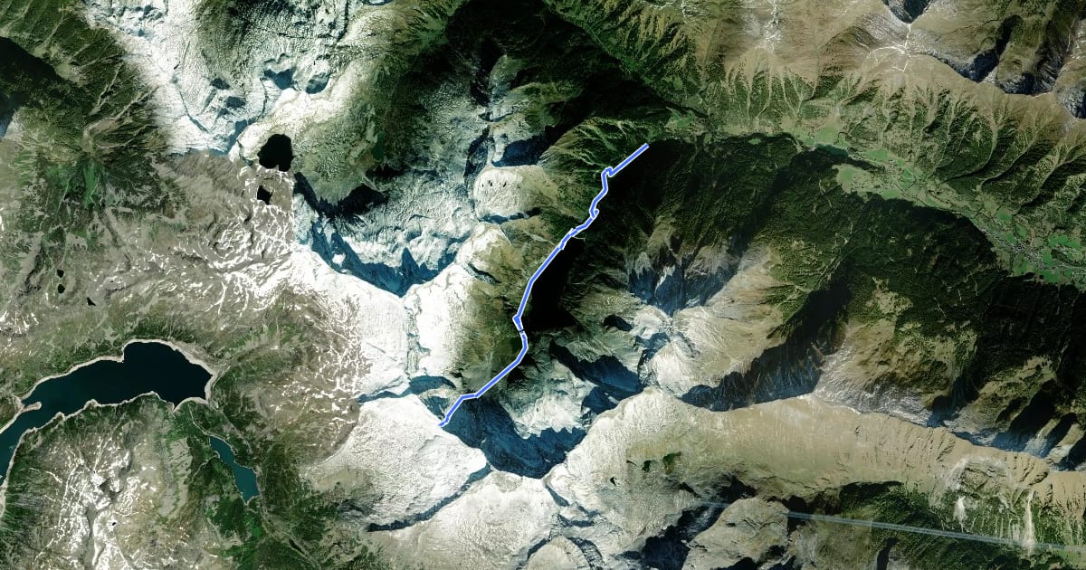 Маршрут Wanderweg 541 на спутниковом снимке
