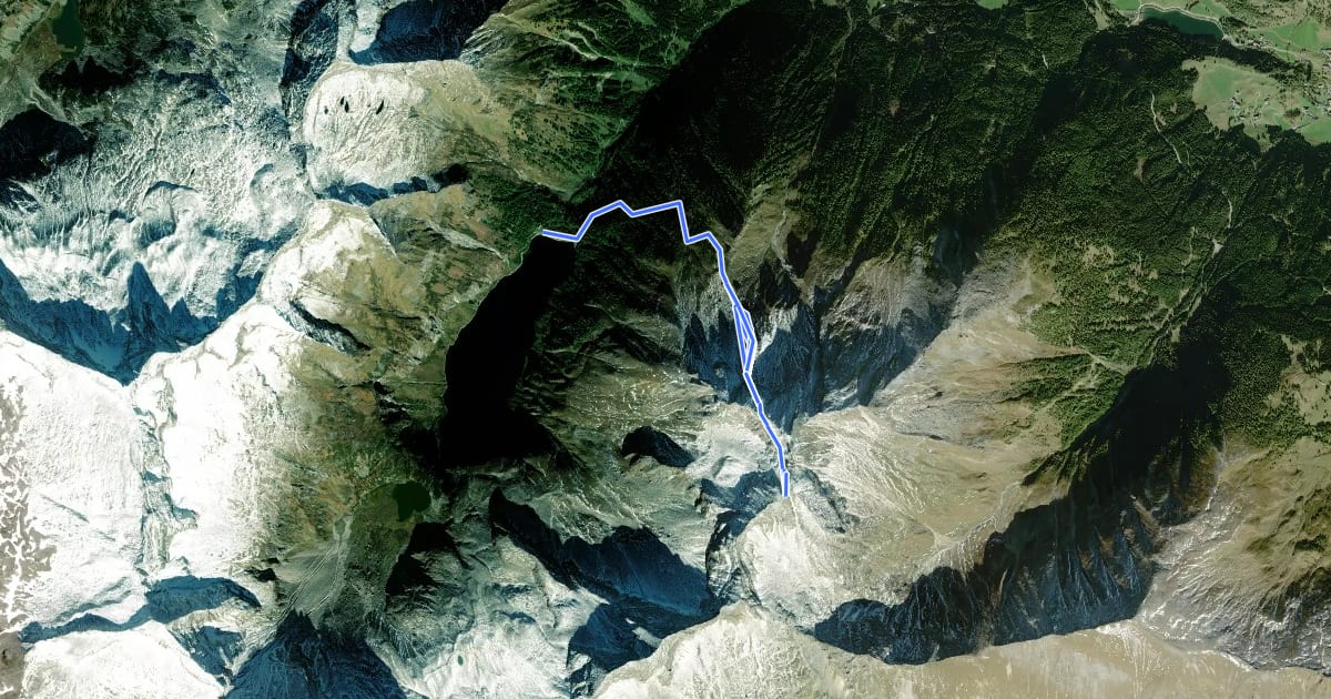 Маршрут Wanderweg 542 на спутниковом снимке