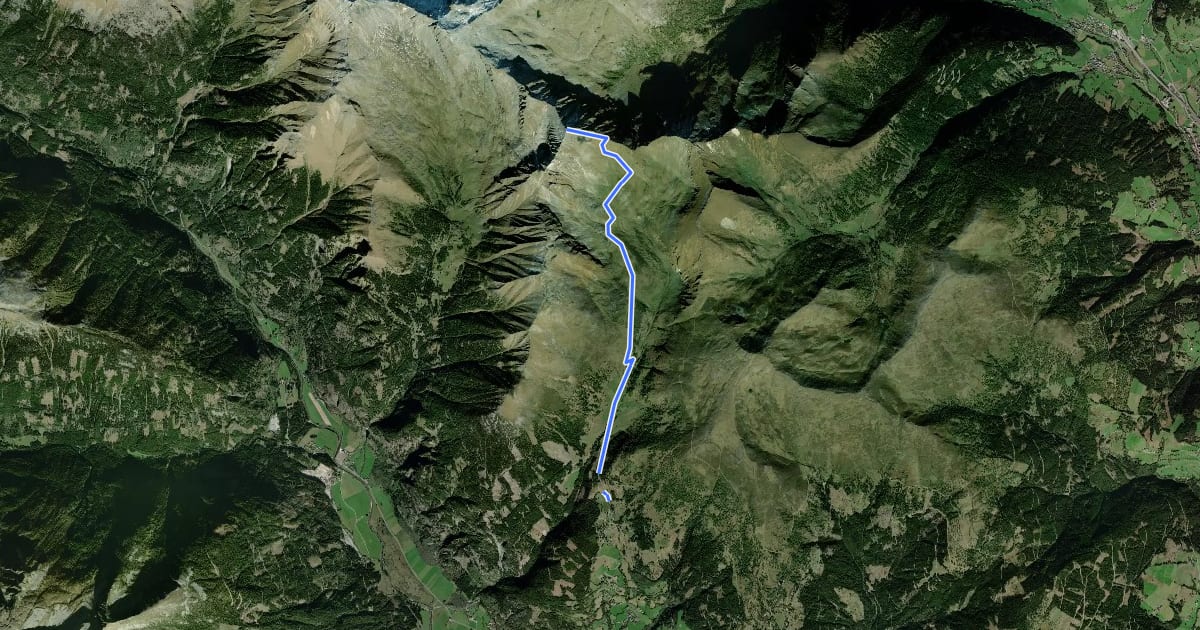 Маршрут Wanderweg 542 на спутниковом снимке