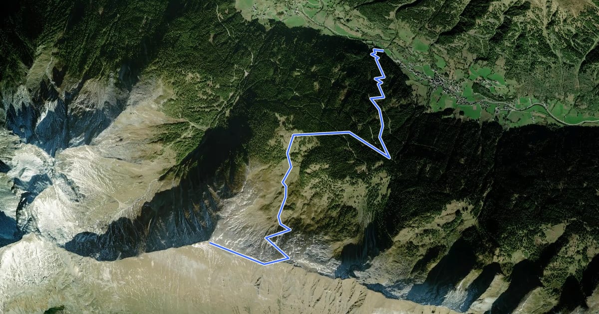 Маршрут Wanderweg 543 на спутниковом снимке
