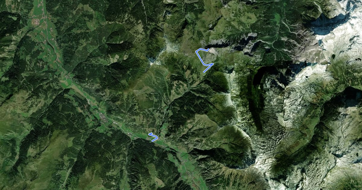Маршрут Wanderweg 54a на спутниковом снимке