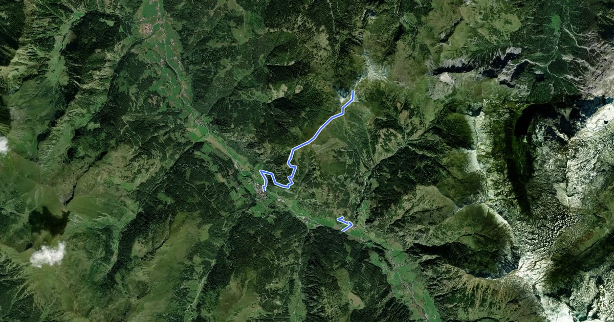 Маршрут Wanderweg 55 на спутниковом снимке