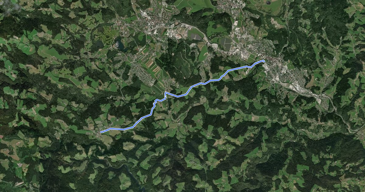 Маршрут Wanderweg 550 на спутниковом снимке