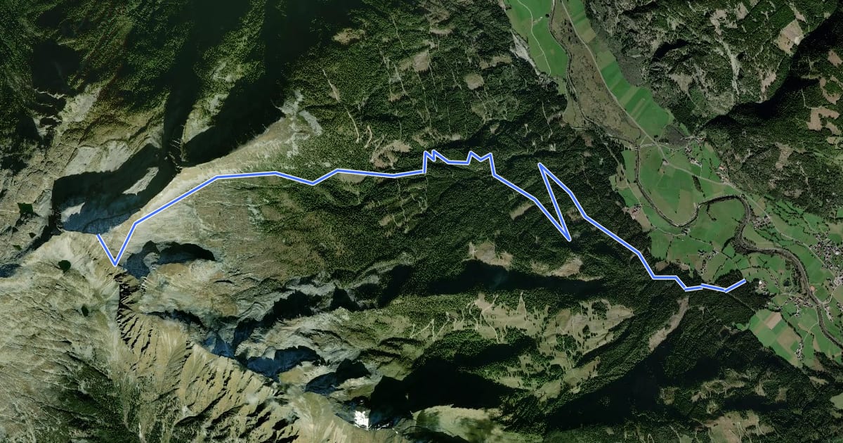 Маршрут Wanderweg 550 на спутниковом снимке