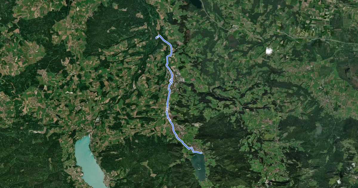 Маршрут Wanderweg 550 - Wasserschloß/Miesbach/Hausham/Schliersee на спутниковом снимке