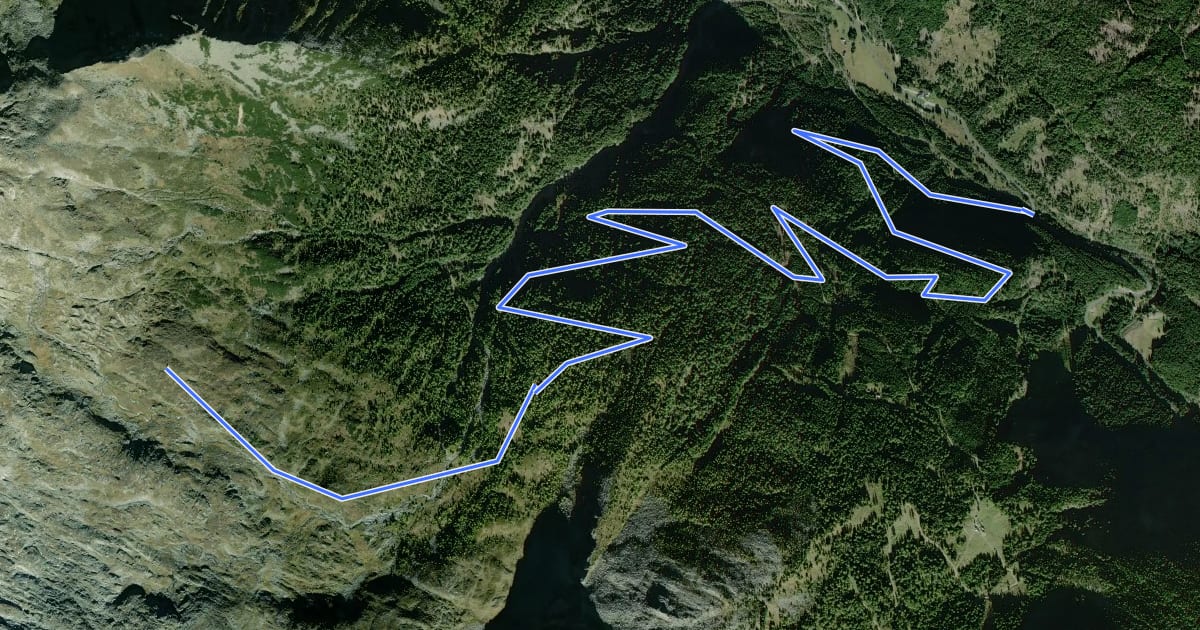 Маршрут Wanderweg 551 на спутниковом снимке