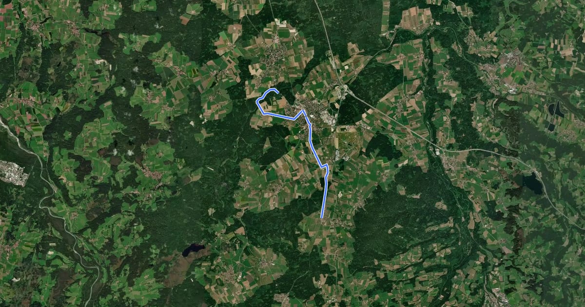 Маршрут Wanderweg 551 на спутниковом снимке