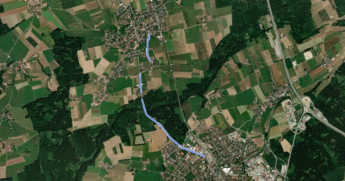 Маршрут Wanderweg 552 - Otterfing на спутниковом снимке