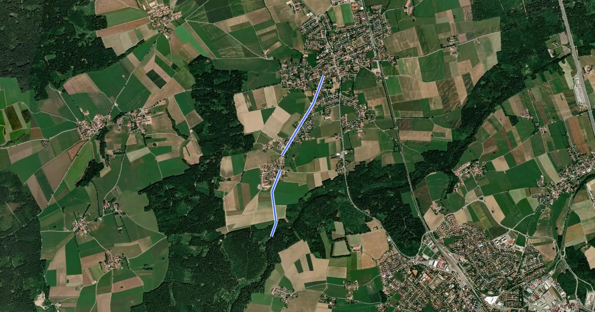 Маршрут Wanderweg 552a - Otterfing на спутниковом снимке