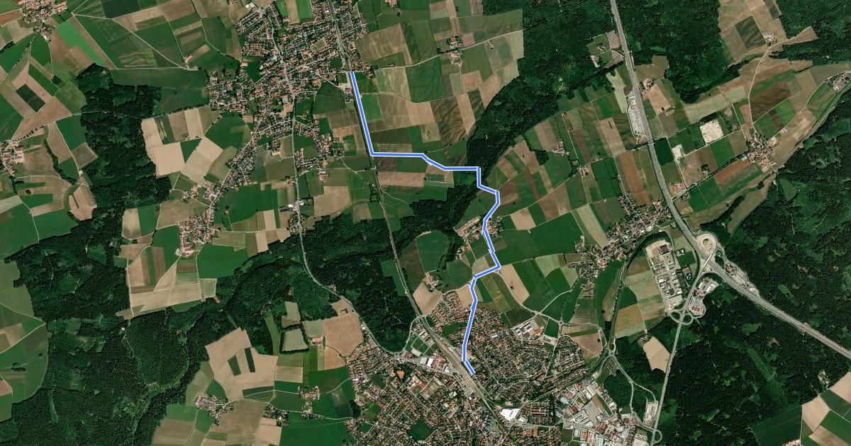 Маршрут Wanderweg 552b Otterfing - Holzkirchen на спутниковом снимке