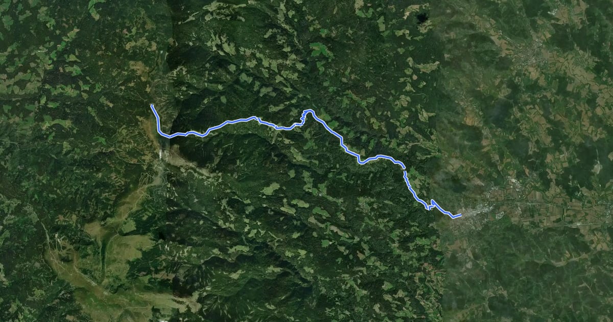 Маршрут Wanderweg 553 на спутниковом снимке