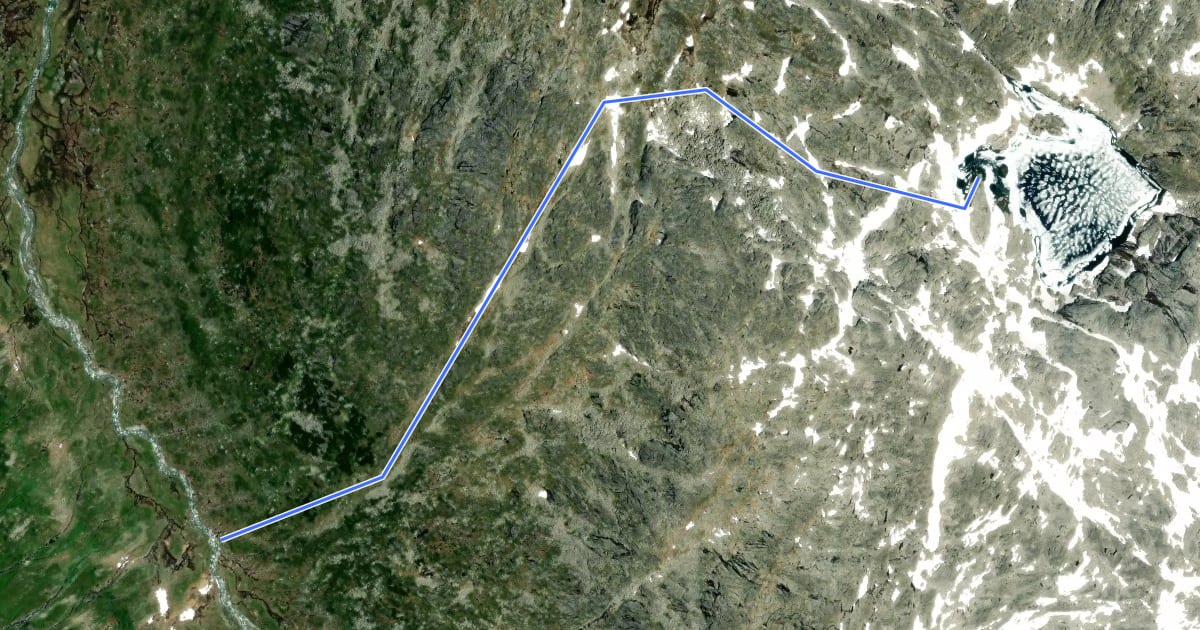 Маршрут Wanderweg 553 на спутниковом снимке