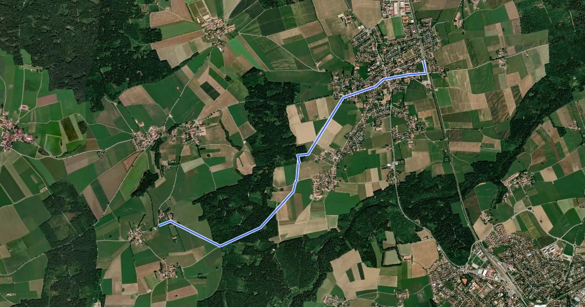Маршрут Wanderweg 553 - Otterfing на спутниковом снимке