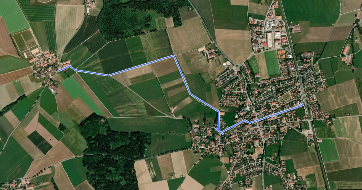 Маршрут Wanderweg 554 на спутниковом снимке