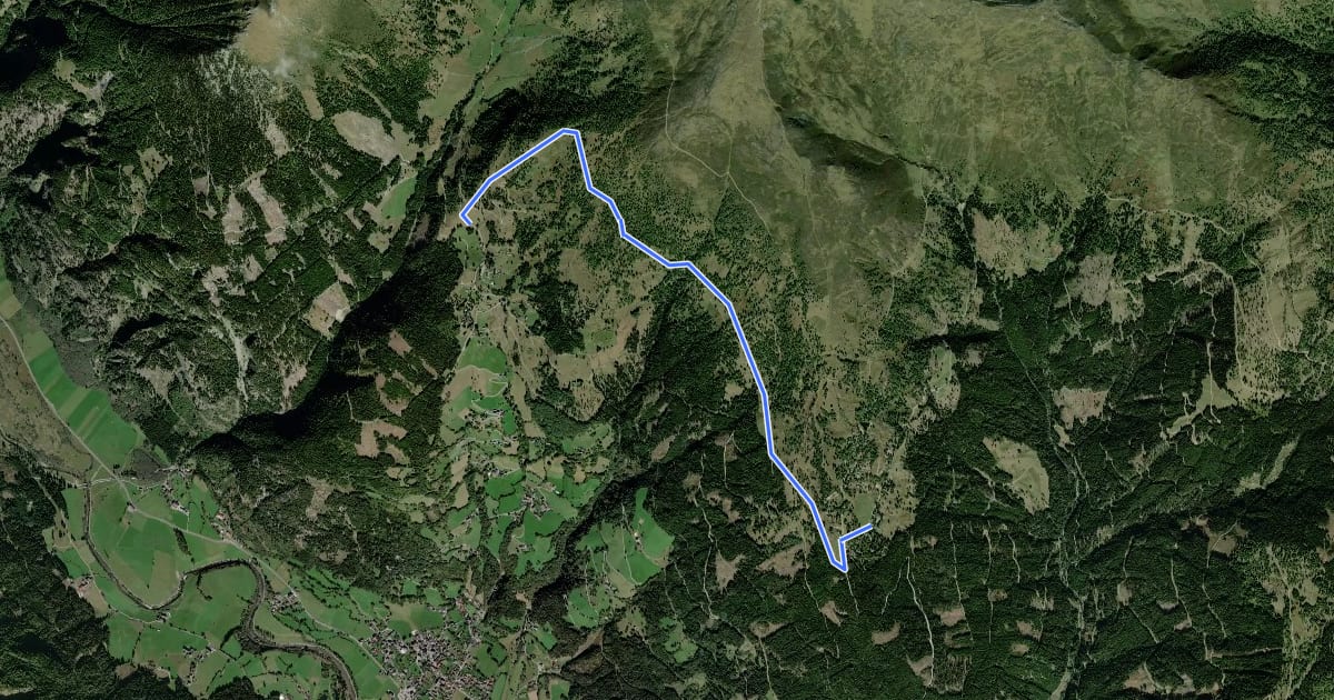 Маршрут Wanderweg 555 на спутниковом снимке