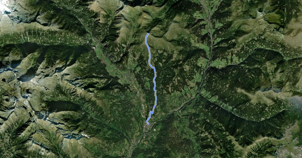 Маршрут Wanderweg 558 на спутниковом снимке