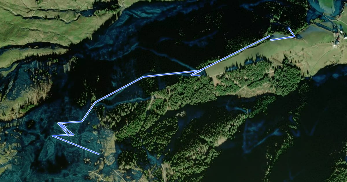 Маршрут Wanderweg 55a на спутниковом снимке