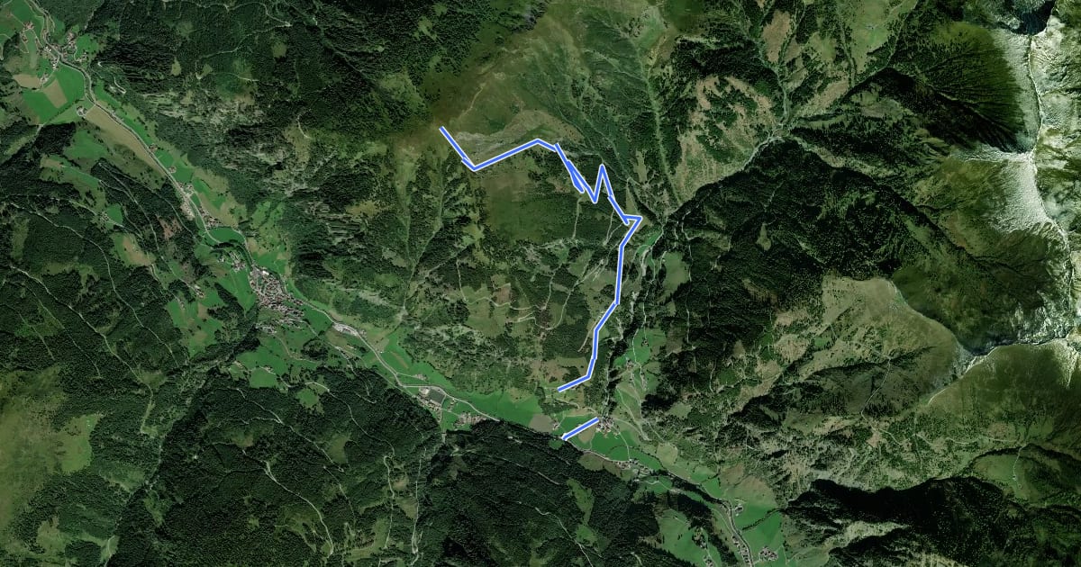 Маршрут Wanderweg 55a на спутниковом снимке