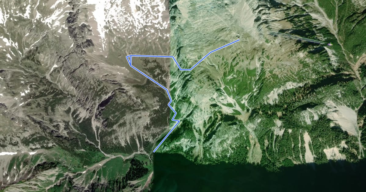 Маршрут Wanderweg 56 на спутниковом снимке