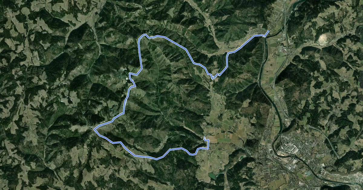 Маршрут Wanderweg 562 на спутниковом снимке