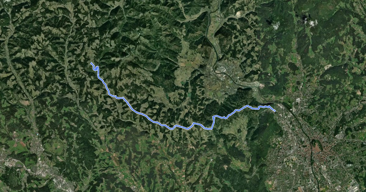 Маршрут Wanderweg 563 на спутниковом снимке