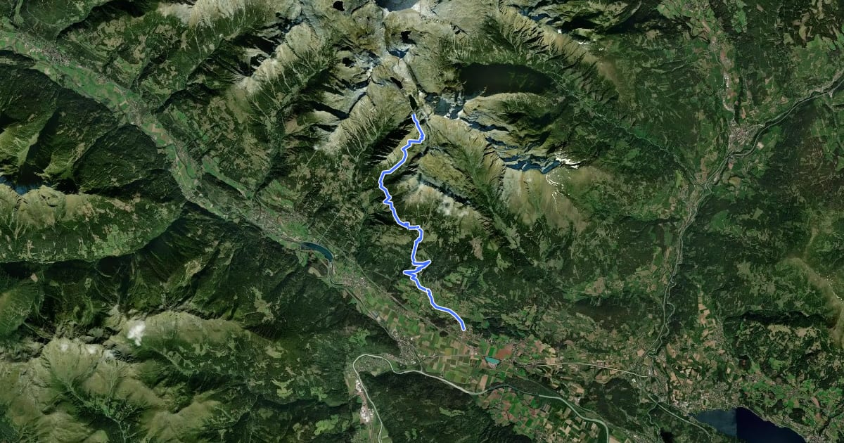 Маршрут Wanderweg 568 на спутниковом снимке