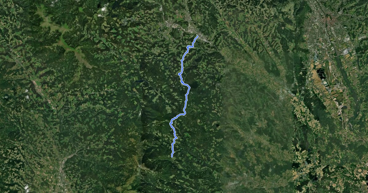 Маршрут Wanderweg 568 на спутниковом снимке