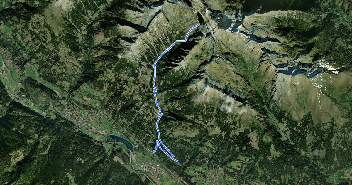 Маршрут Wanderweg 569 на спутниковом снимке