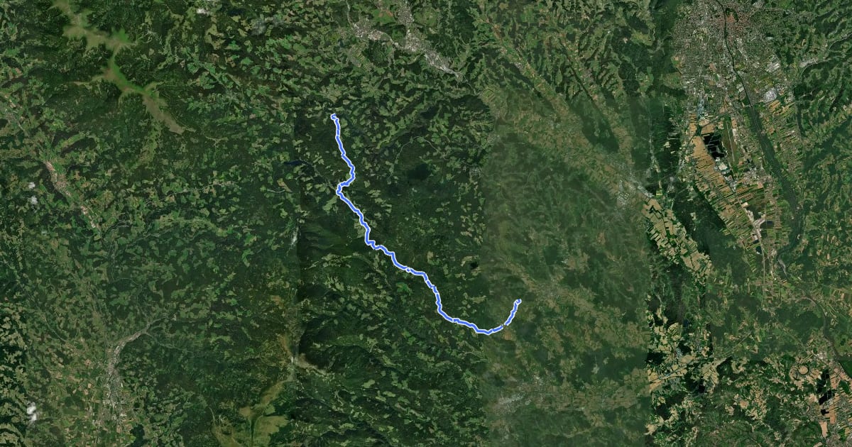 Маршрут Wanderweg 569 на спутниковом снимке