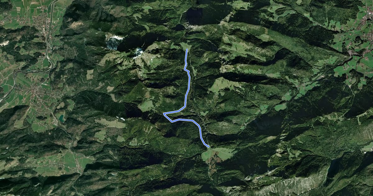 Маршрут Wanderweg 57 - Ruhpolding на спутниковом снимке