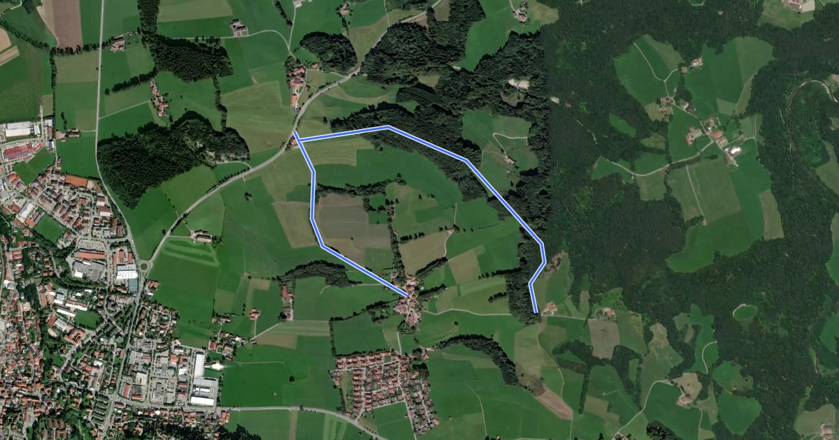 Маршрут Wanderweg 570b на спутниковом снимке