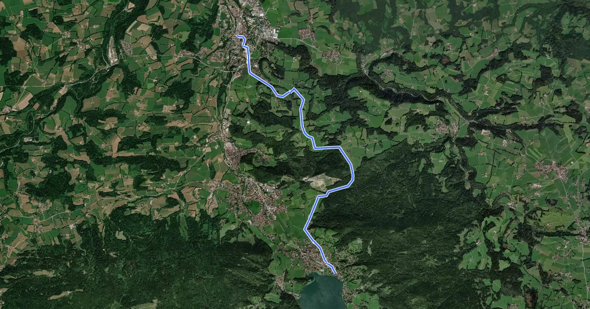 Маршрут Wanderweg 571 - Miesbach/Schliersee на спутниковом снимке