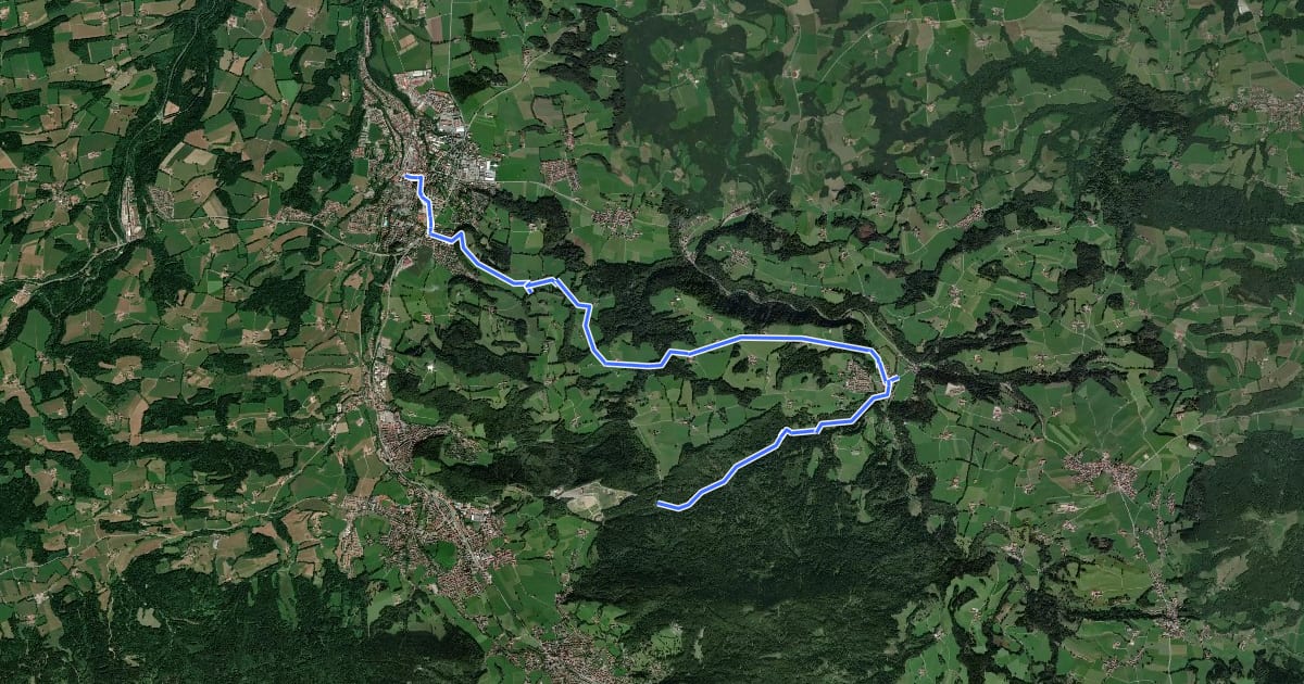 Маршрут Wanderweg 571a - Wörnsmühl/Miesbach на спутниковом снимке