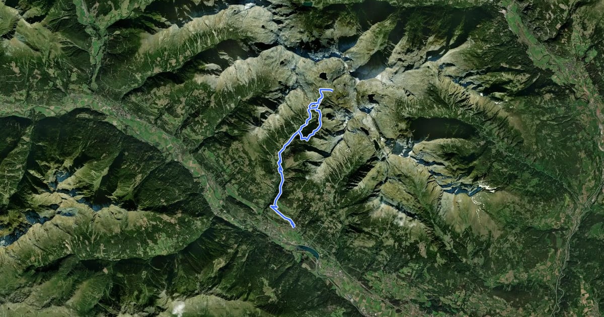 Маршрут Wanderweg 572 на спутниковом снимке