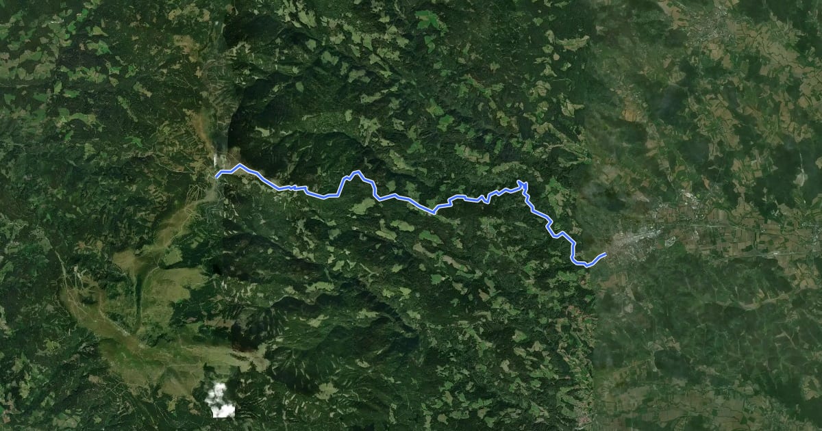Маршрут Wanderweg 578 на спутниковом снимке