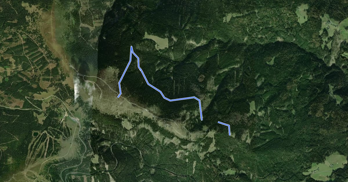 Маршрут Wanderweg 578B на спутниковом снимке