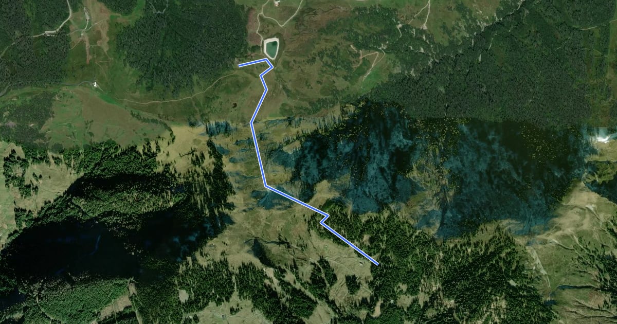 Маршрут Wanderweg 57a на спутниковом снимке