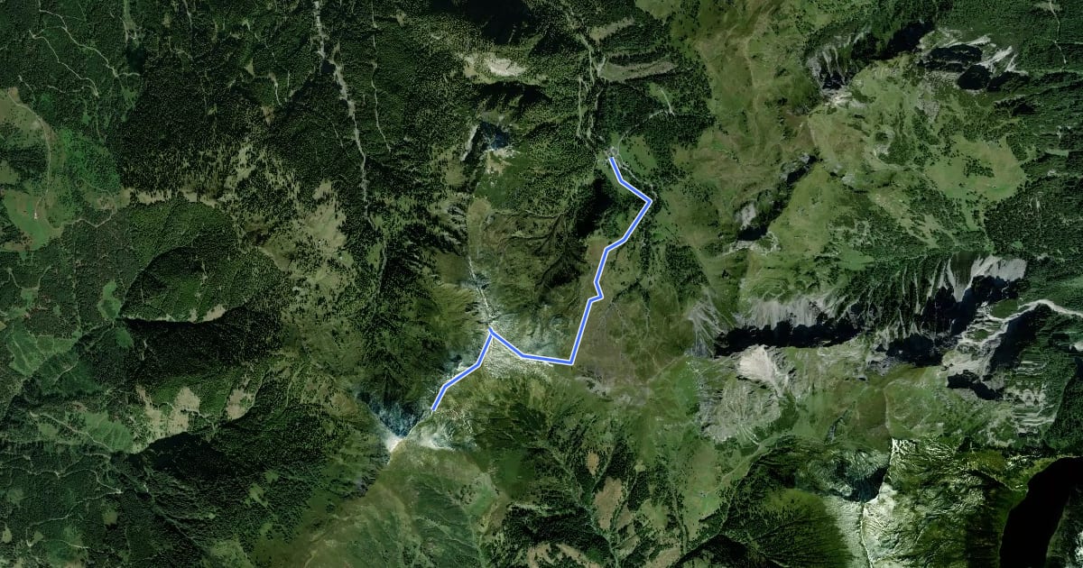 Маршрут Wanderweg 57a на спутниковом снимке