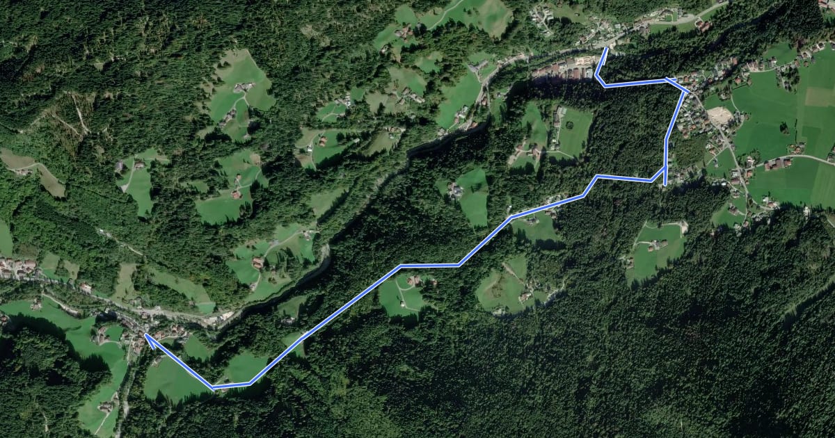 Маршрут Wanderweg 58 на спутниковом снимке