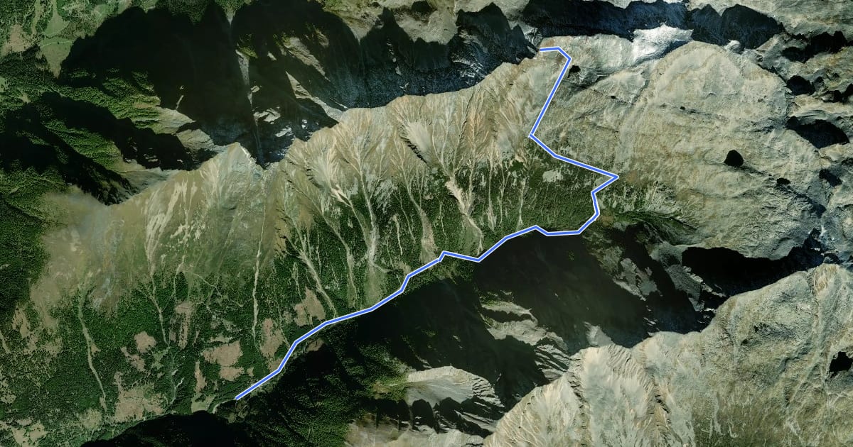 Маршрут Wanderweg 580 на спутниковом снимке