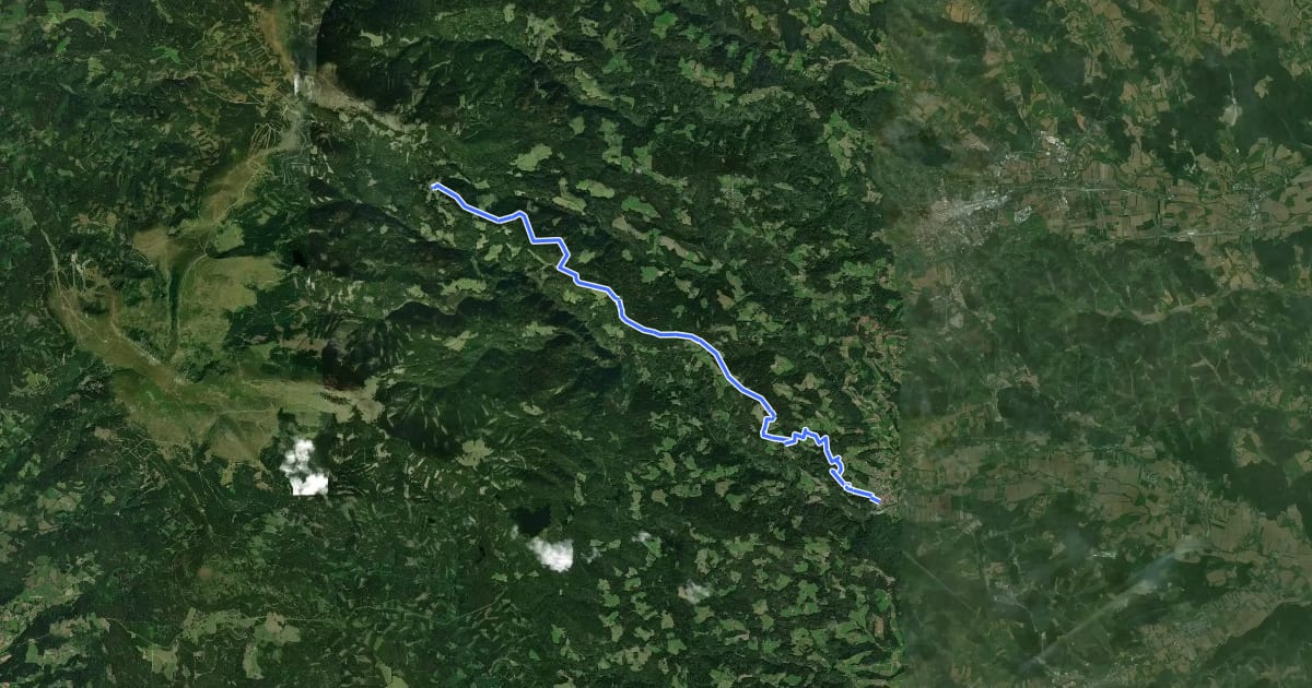 Маршрут Wanderweg 582 на спутниковом снимке