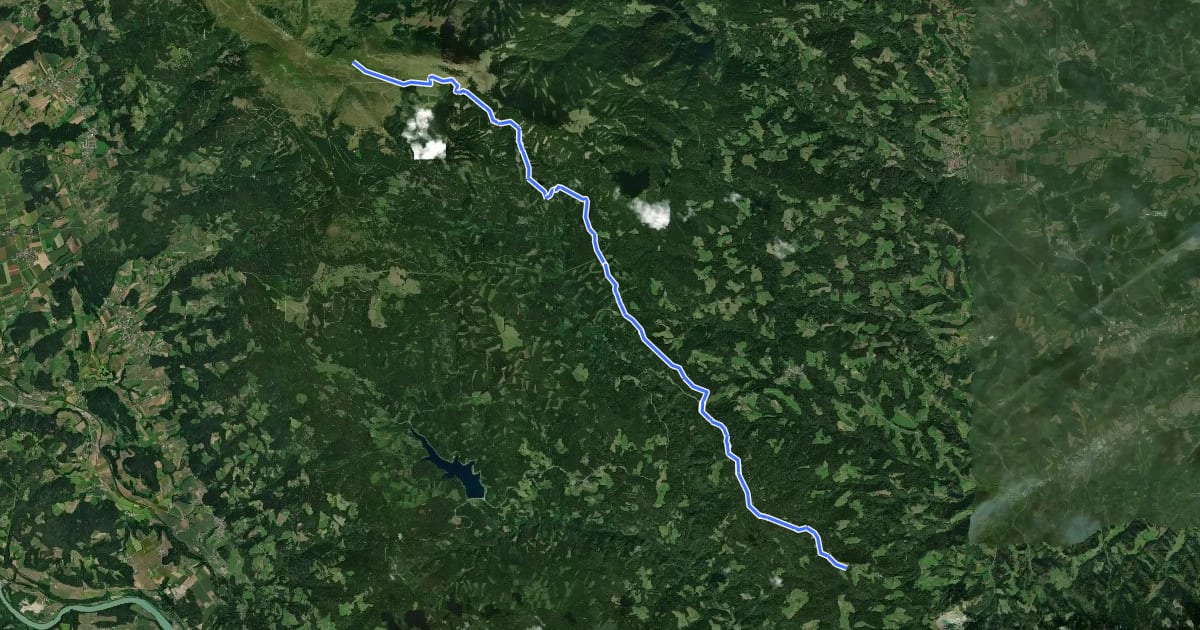 Маршрут Wanderweg 588 на спутниковом снимке