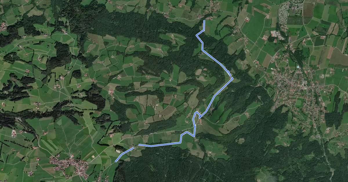 Маршрут Wanderweg 589 - Fischbachau на спутниковом снимке