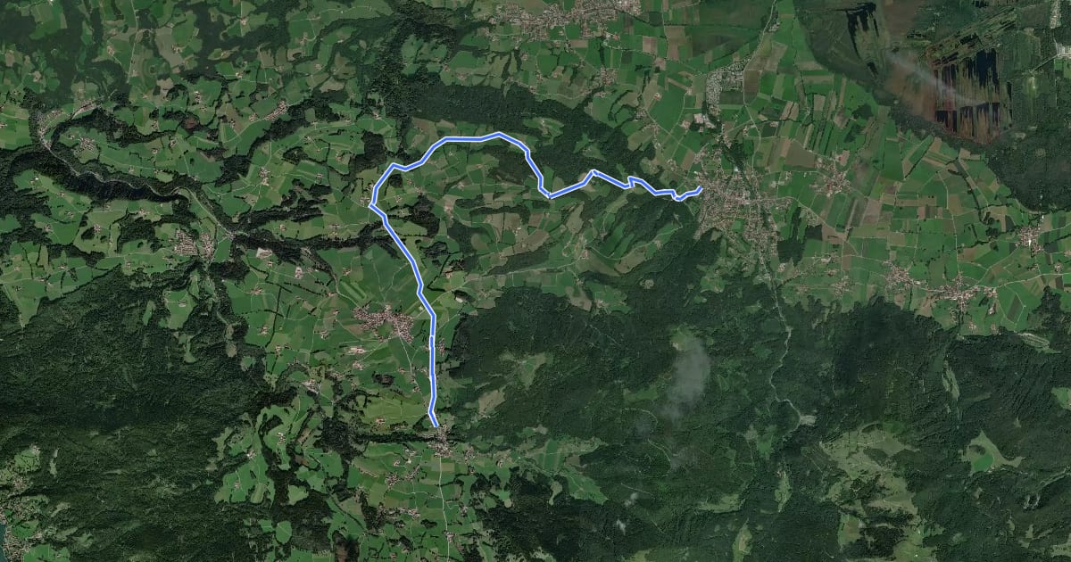 Маршрут Wanderweg 591 - Elbach - Bad Feilnbach на спутниковом снимке