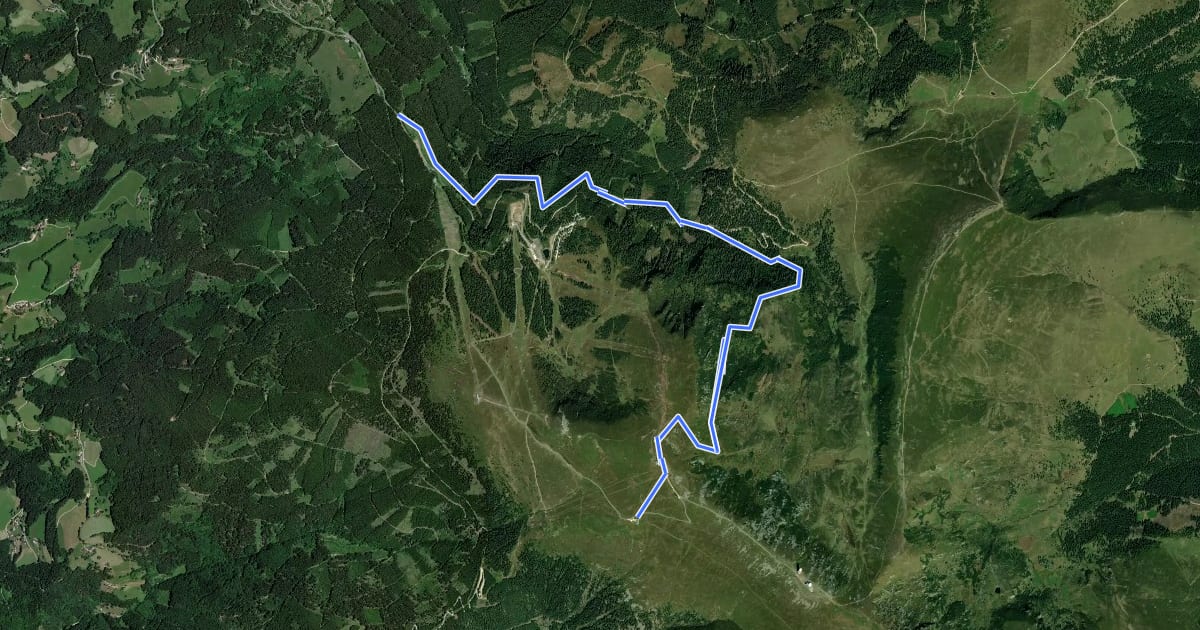 Маршрут Wanderweg 592 на спутниковом снимке